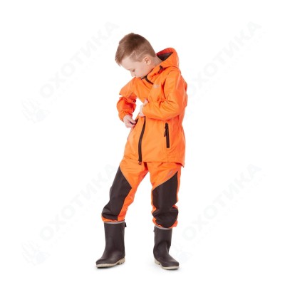 Детский комплект дождевой (куртка, брюки). EVO Kids ORANGE (мембрана)