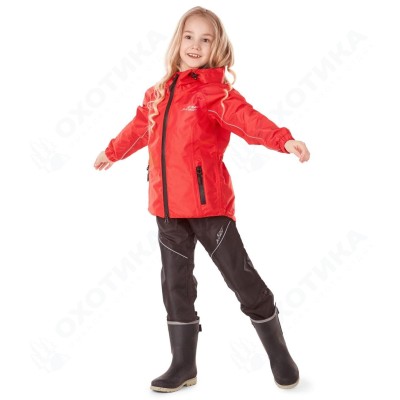 Детский комплект дождевой (куртка, брюки) EVO Kids RED (мембрана)