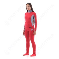 Термобелье зимнее с высоким воротом женское Pink-Grey