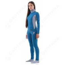 Термобелье зимнее с высоким воротом женское Blue-Grey