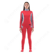 Термобелье зимнее с высоким воротом женское Pink-Grey