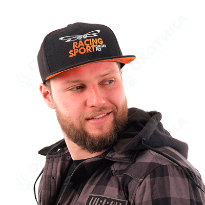 Бейсболка Modern DF Black-Orange. Racing Sport (Прямой козырек) Бейсболка Modern DF Black-Orange. Racing Sport (Прямой козырек)