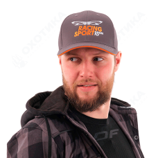 Бейсболка Classic DF Grey-Orange. Racing Sport (Изогнутый козырек)