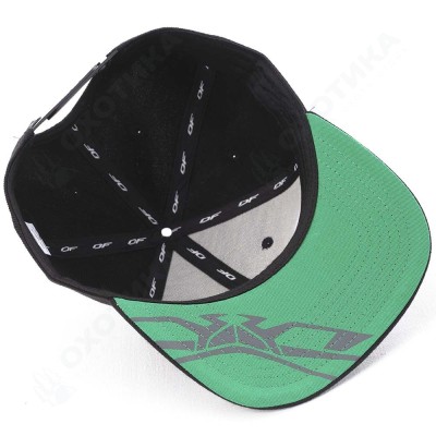 Бейсболка Modern DF Black-Green. Motor Sport (Прямой козырек)