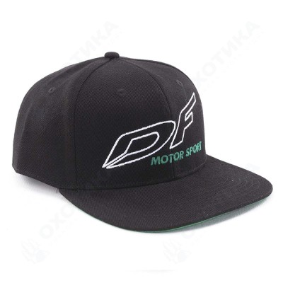Бейсболка Modern DF Black-Green. Motor Sport (Прямой козырек)