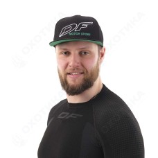 Бейсболка Modern DF Black-Green. Motor Sport (Прямой козырек)