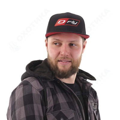 Бейсболка Modern DF Black-Red. D-fly (Прямой козырек)