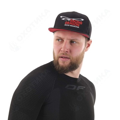 Бейсболка Modern DF Black-Red. Racing Dragon (Прямой козырек)