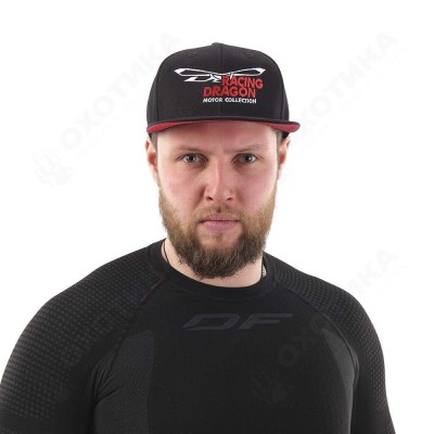 Бейсболка Modern DF Black-Red. Racing Dragon (Прямой козырек)