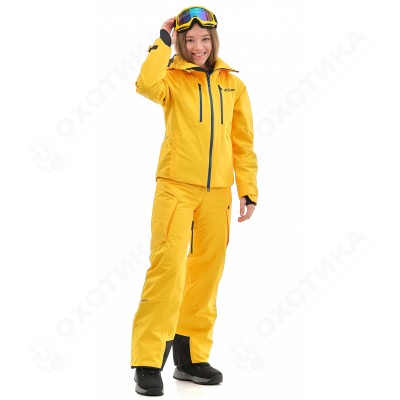 Куртка горнолыжная утепленная Gravity Premium WOMAN Yellow-Dark Ocean