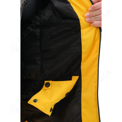 Куртка горнолыжная утепленная Gravity Premium WOMAN Yellow-Dark Ocean