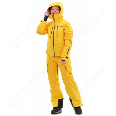 Куртка горнолыжная утепленная Gravity Premium WOMAN Yellow-Dark Ocean