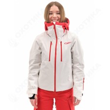 Куртка горнолыжная утепленная Gravity Premium WOMAN Gray-Red Fluo