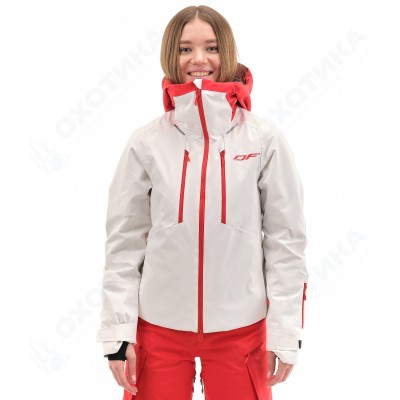 Куртка горнолыжная утепленная Gravity Premium WOMAN Gray-Red Fluo