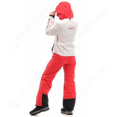 Куртка горнолыжная утепленная Gravity Premium WOMAN Gray-Red Fluo