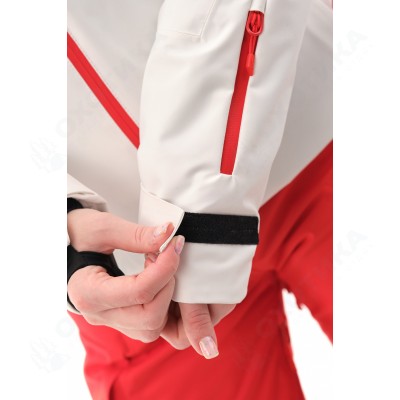 Куртка горнолыжная утепленная Gravity Premium WOMAN Gray-Red Fluo