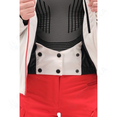 Куртка горнолыжная утепленная Gravity Premium WOMAN Gray-Red Fluo
