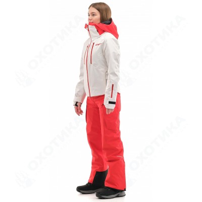 Куртка горнолыжная утепленная Gravity Premium WOMAN Gray-Red Fluo