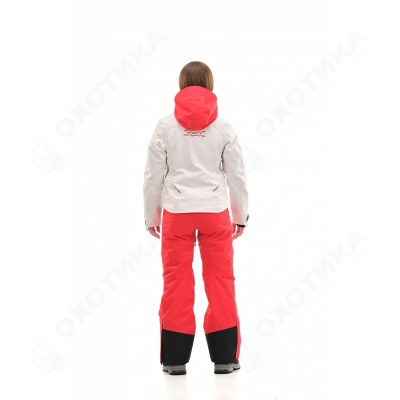 Куртка горнолыжная утепленная Gravity Premium WOMAN Gray-Red Fluo