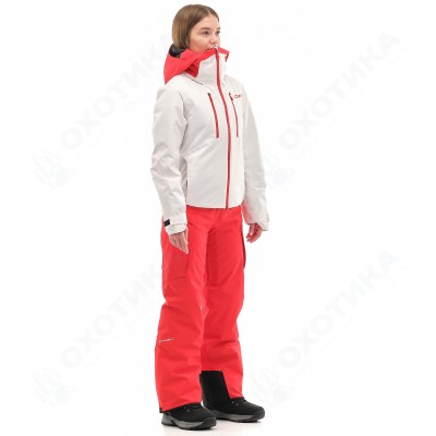 Куртка горнолыжная утепленная Gravity Premium WOMAN Gray-Red Fluo