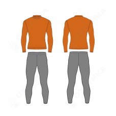 Детское термобелье Зима высокий ворот Orange - Gray