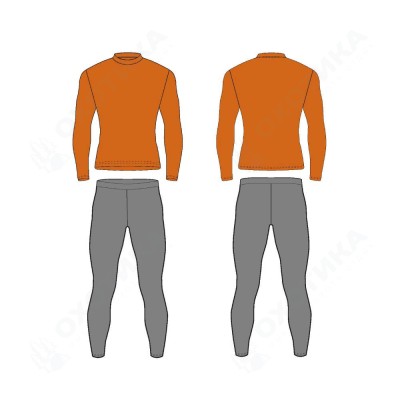 Детское термобелье Зима высокий ворот Orange - Gray