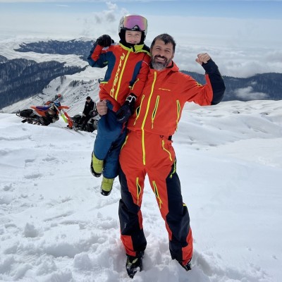 Зимний утепленный комбинезон GRAVITY Junior Red - Dark Ocean 2023