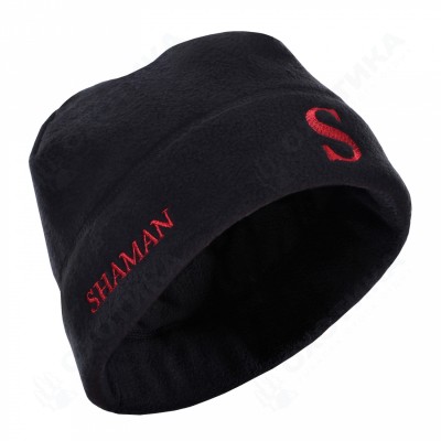 Шапка мужская флисовая зимняя Black (red logo)