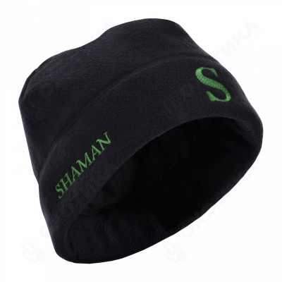 Шапка мужская флисовая зимняя Black (green logo)