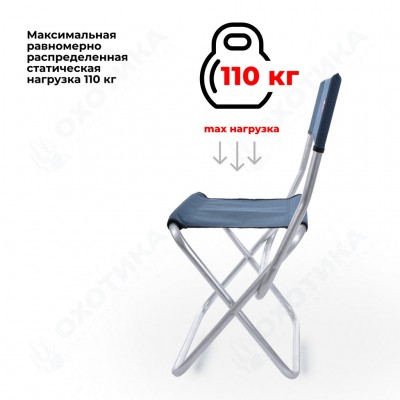 Стул со спинкой складной туристический походный для рыбалки (Синий)
