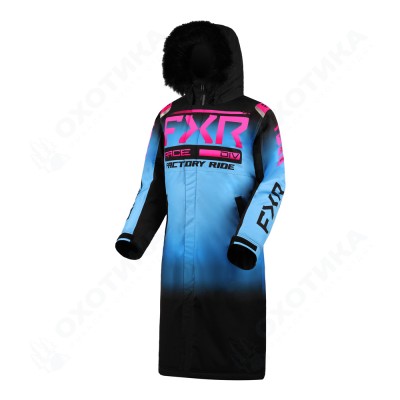 Пальто FXR Warm-Up Black-Blue Fade/Electric Pink Fade