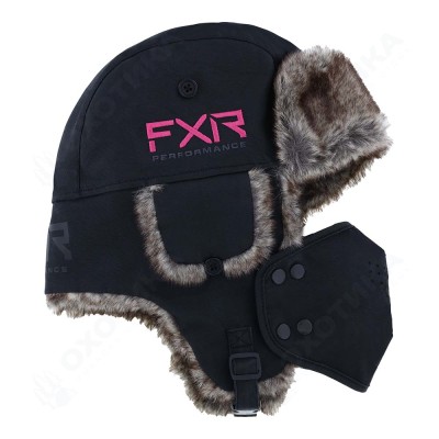 Шапка FXR Trapper Black/Electric Pink