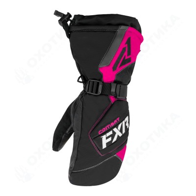 Рукавицы FXR Combat с утеплителем Black/Fuchsia