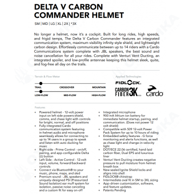 Шлем 509 Delta V Carbon Commander с подогревом Racing Red