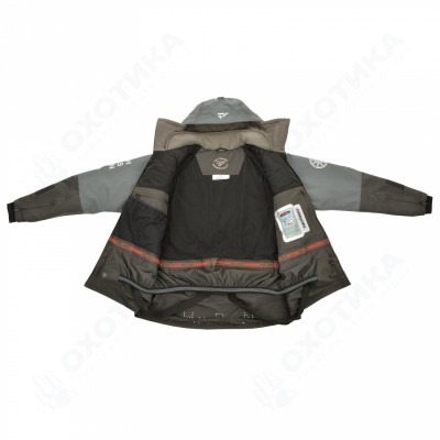 Костюм-поплавок зимний мужской «Rescuer IV Sport» (Серый (зеленая молния))