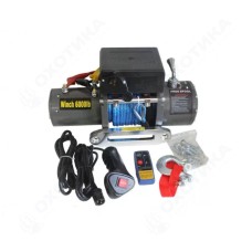 Лебедка автомобильная Electric Winch 6000 LBS 12v с синтетическим трос...