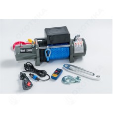 Лебедка автомобильная Electric Winch  12000 LBS 12v  с синтетическим т...