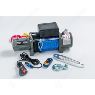 Лебедка автомобильная Electric Winch 12000 LBS 12v с синтетическим тросом (влагозащищенная) Лебедка автомобильная Electric Winch 12000 LBS 12v с синтетическим тросом (влагозащищенная)