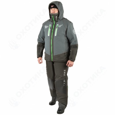 Костюм-поплавок мужской зимний «Rescuer IV Prosport» (Серый (зеленая молния))
