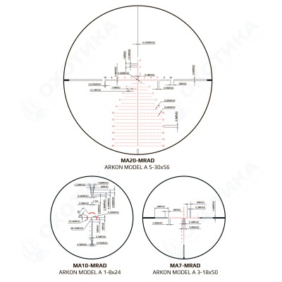 Оптический прицел Arkon Model A 3-18x50