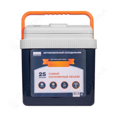 Холодильник автомобильный Camping World 25L (тёмно-синий с белым и оранжевым)