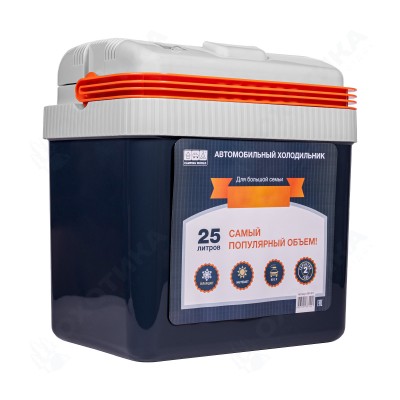 Холодильник автомобильный Camping World 25L (тёмно-синий с белым и оранжевым)