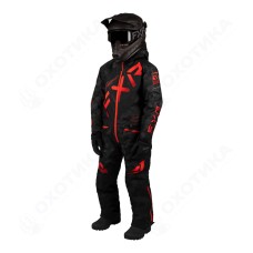 Детский комбинезон FXR CX с утеплителем Black Camo/Red Fade