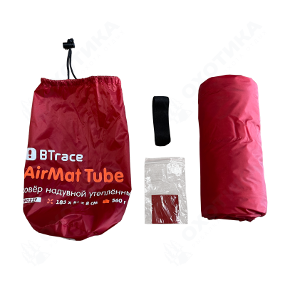 Ковер надувной утеплённый BTrace AirMat Tube (Красный)