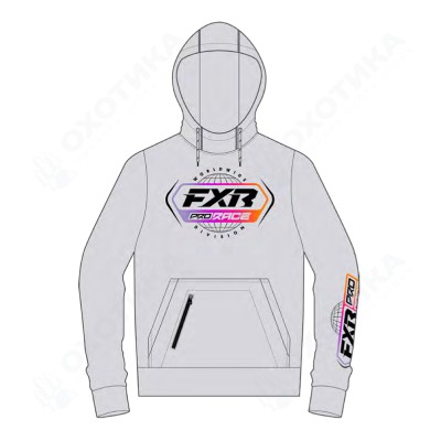 Толстовка FXR Race Division Tech Ice Grey/Supernova
