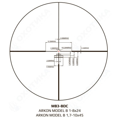Оптический прицел Arkon Model B 1,7-10х45