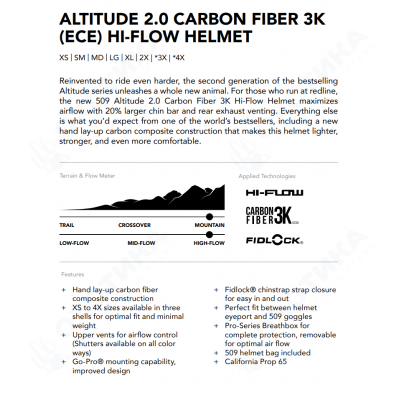 Шлем 509 Altitude 2.0 Carbon 3K Hi Flow Black Ops