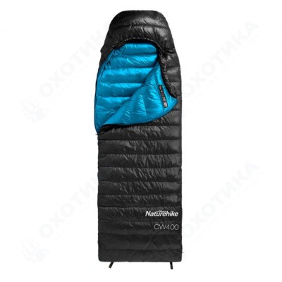 Мешок спальный Naturehike CW400 NH18C400-D сгусинным пухом, размер M, черный