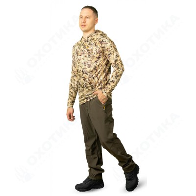 Лонгслив с капюшоном PRIDE Ocelot (Оцелот)(камыш) PRLSH-02RDS