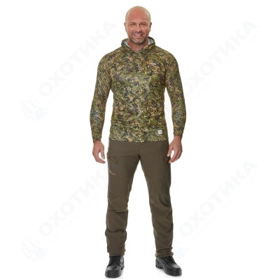 Лонгслив с капюшоном PRIDE Ocelot (Оцелот)(зеленый лес) PRLSH-01GFST